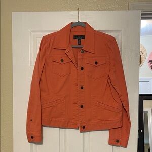Ralph Lauren Women's Coral Melon Salmon Trucker Jean Jacket